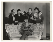 Moe Howard Personally Owned 10 x 8 Glossy Publicity Photo From 1933 With Moe, Larry, Curly, Ted Healy and Bonnie Bonnell -- Very Good Condition